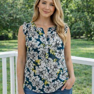 Ann Taylor Factory Sleeveless Floral Blouse – Size L